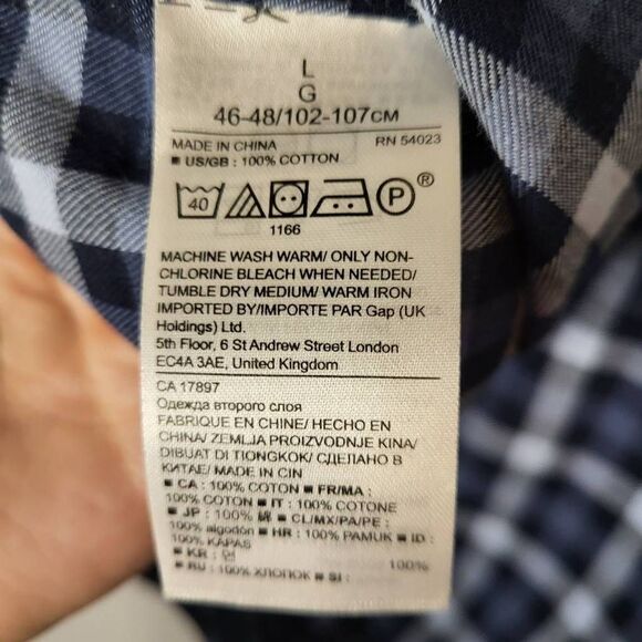 Banana Republic Mens Luxe Grant Fit Flannel Plaid Button Down Shirt Size Large - Picture 5 of 6